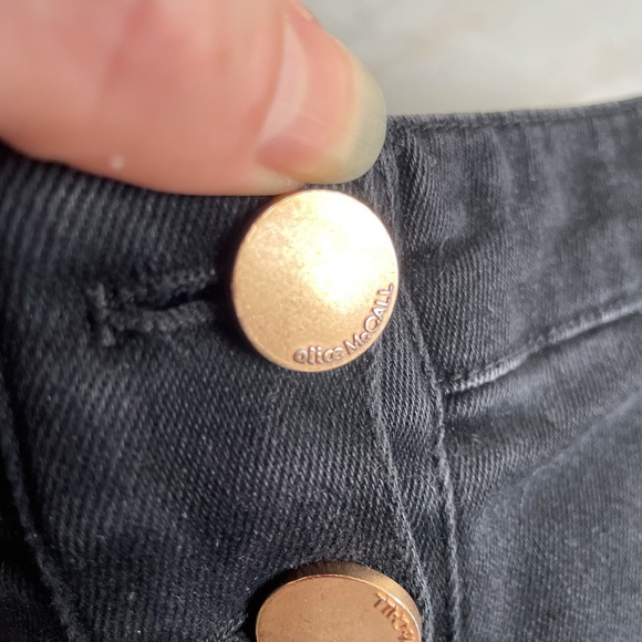 ALICE MCCALL denim frayed ankle flares with button fly, size 10 - Picture 11 of 15